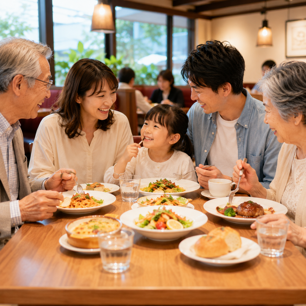 祖父母を交えて三世代ごはん